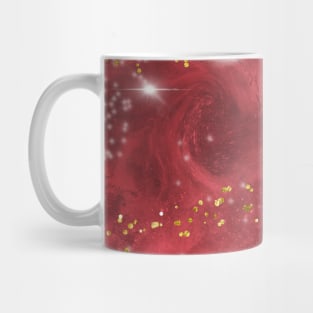 Trendy Red Gold Galaxy Pattern Mug